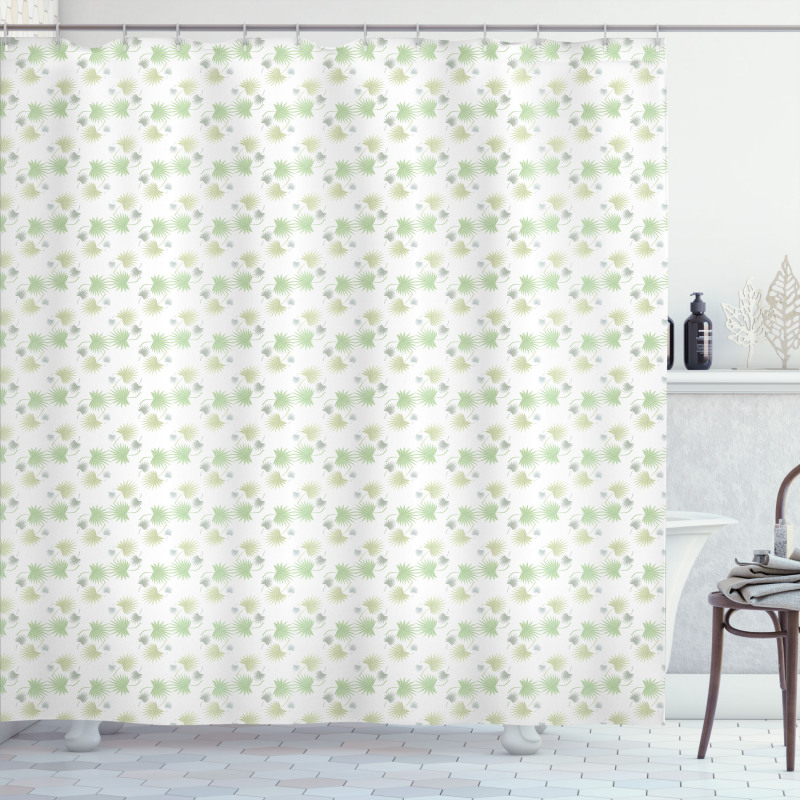 Pastel Exotic Leaves Art Shower Curtain