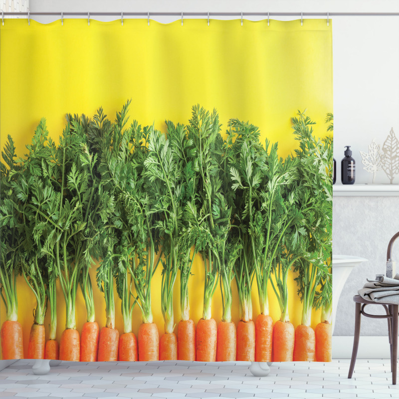 Carrots in a Row Art Shower Curtain