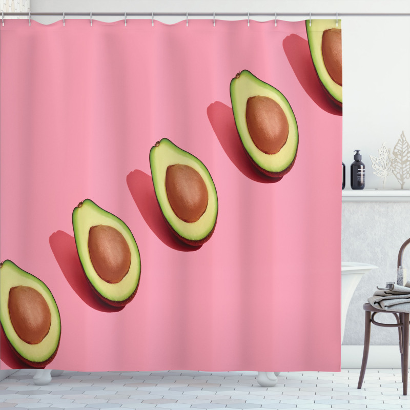 Halved Fresh Avocados Shower Curtain