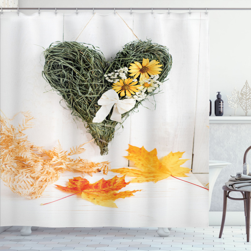 Dried Botany Heart Shower Curtain