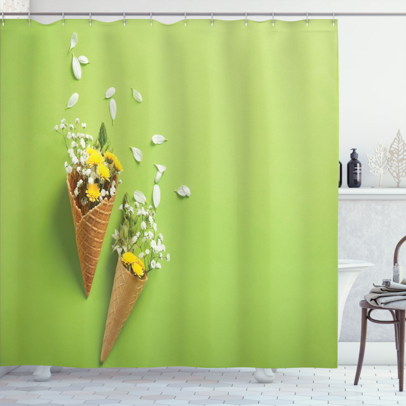 Flowers in Cones Shower Curtain