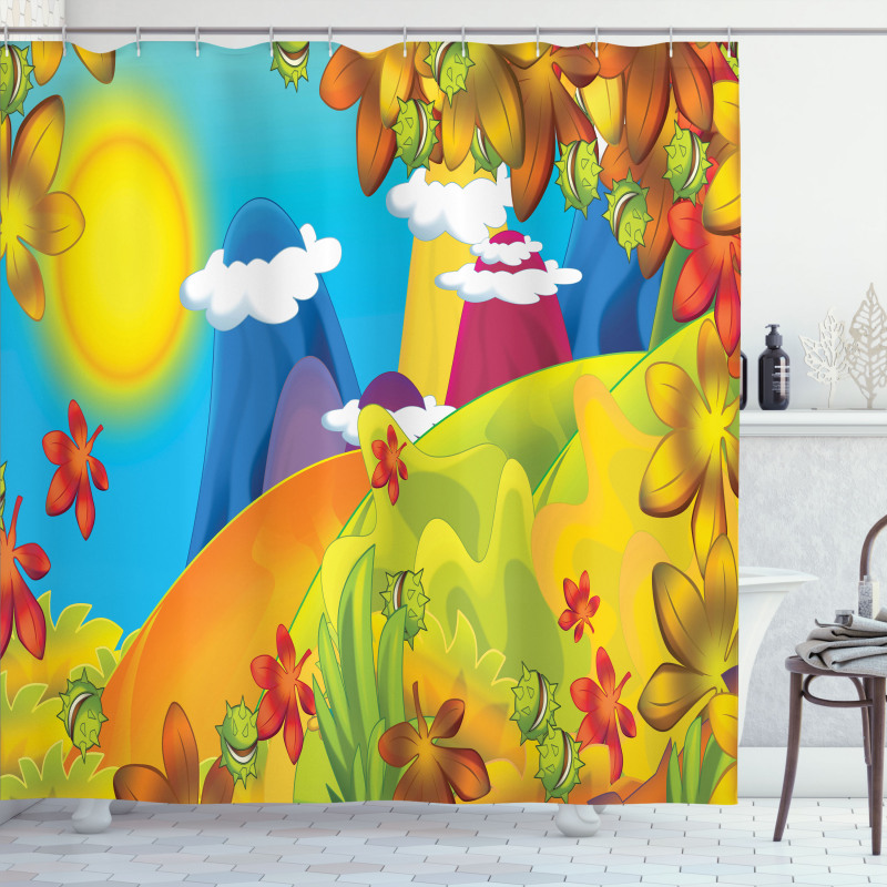 Cartoon Autumn Nature Shower Curtain