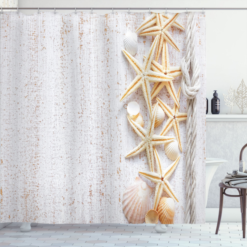 Seashells and Starfish Shower Curtain