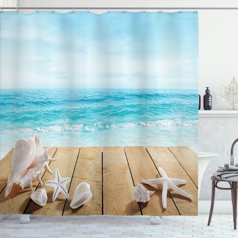Sunshine Maldives Deck Shower Curtain