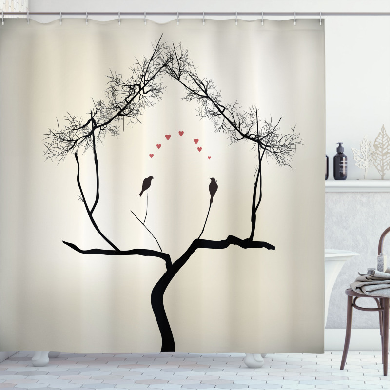 Love Birds Branch Shower Curtain