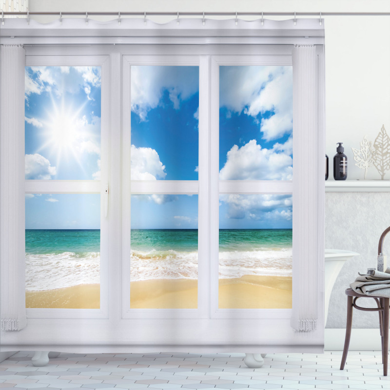 Ocean View Vivid Sun Shower Curtain
