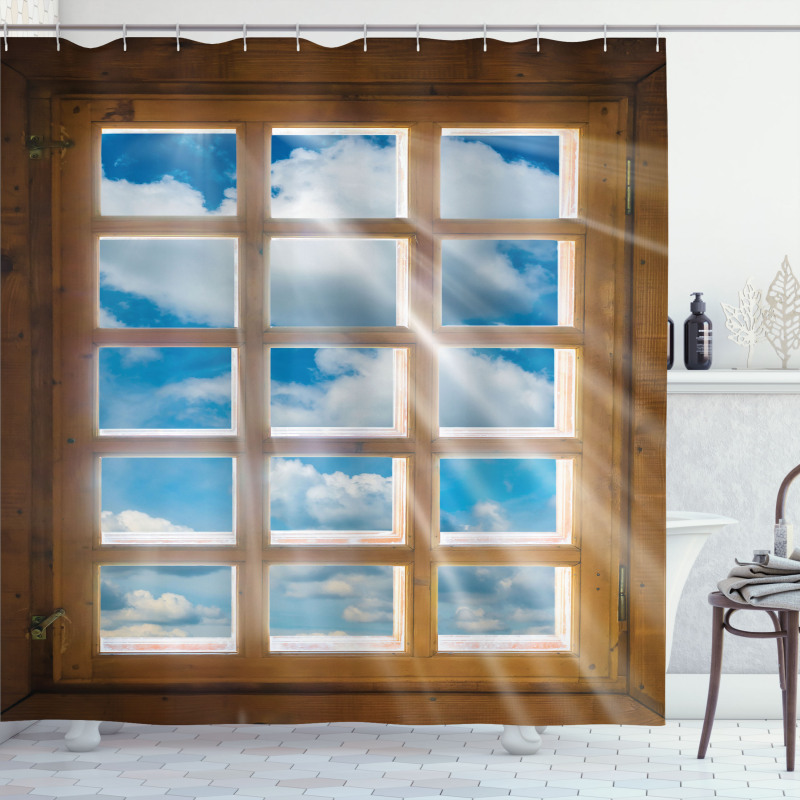Window with Sunbeams Shower Curtain