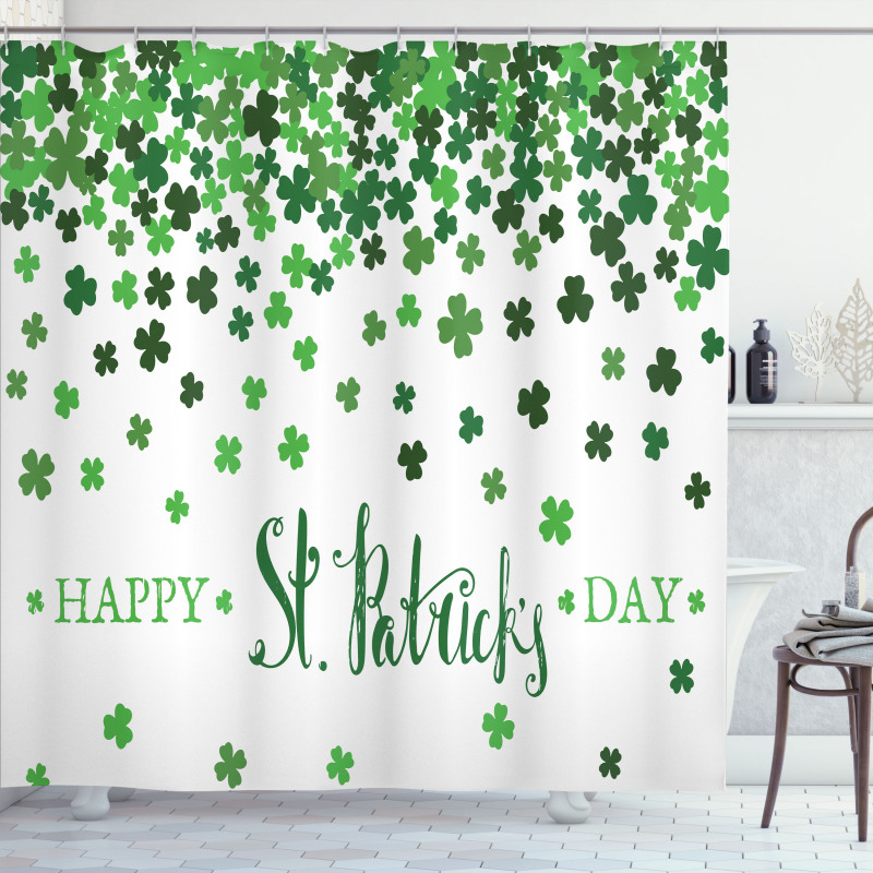 St Patrick's Day Shamrock Shower Curtain