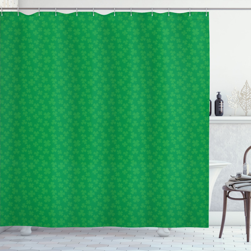 Irish Shamrock Leaves Shower Curtain