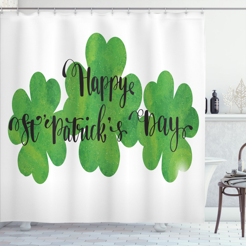 Cursive St Patrick's Day Shower Curtain