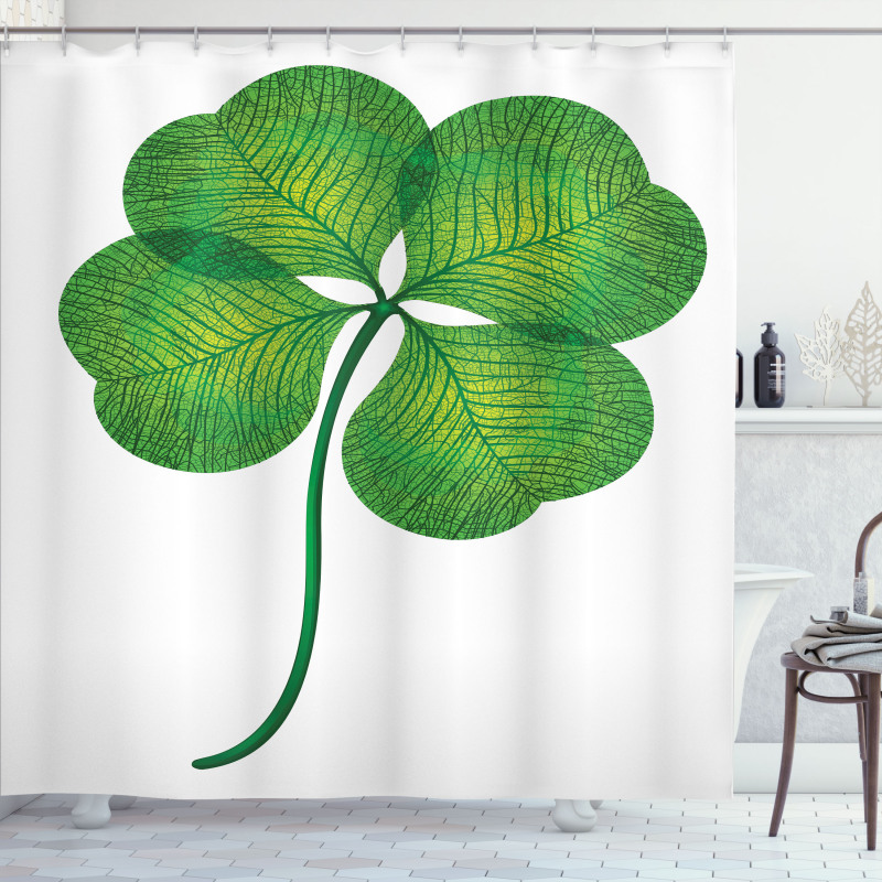 Detailed 4 Leaf Shamrock Shower Curtain