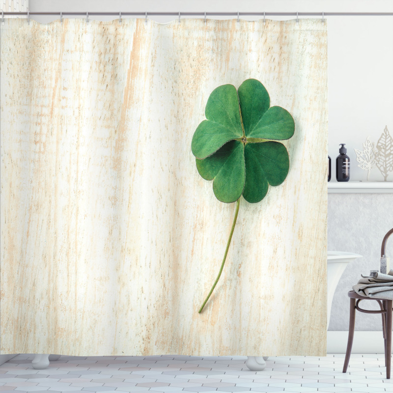 Close up Photo of Shamrock Shower Curtain