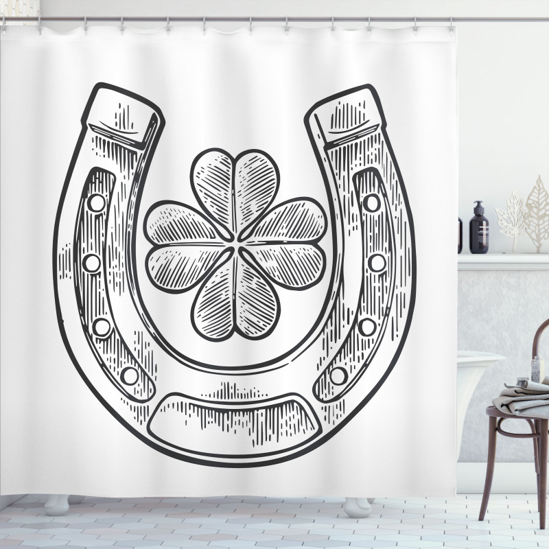 Shamrock and Horseshoe Image Shower Curtain