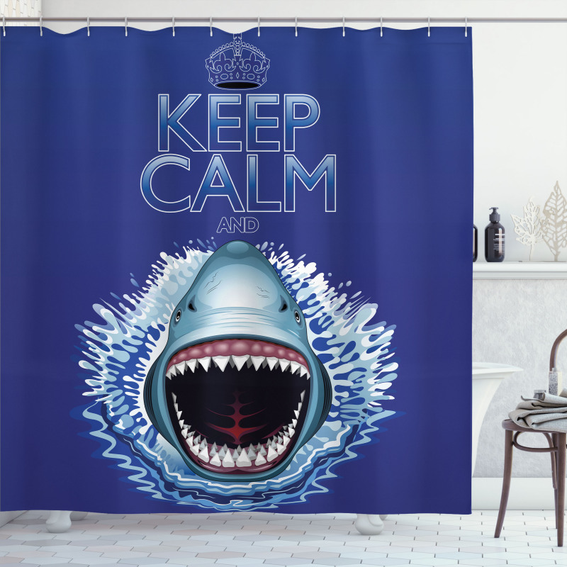 Wild Shark Hunter Shower Curtain