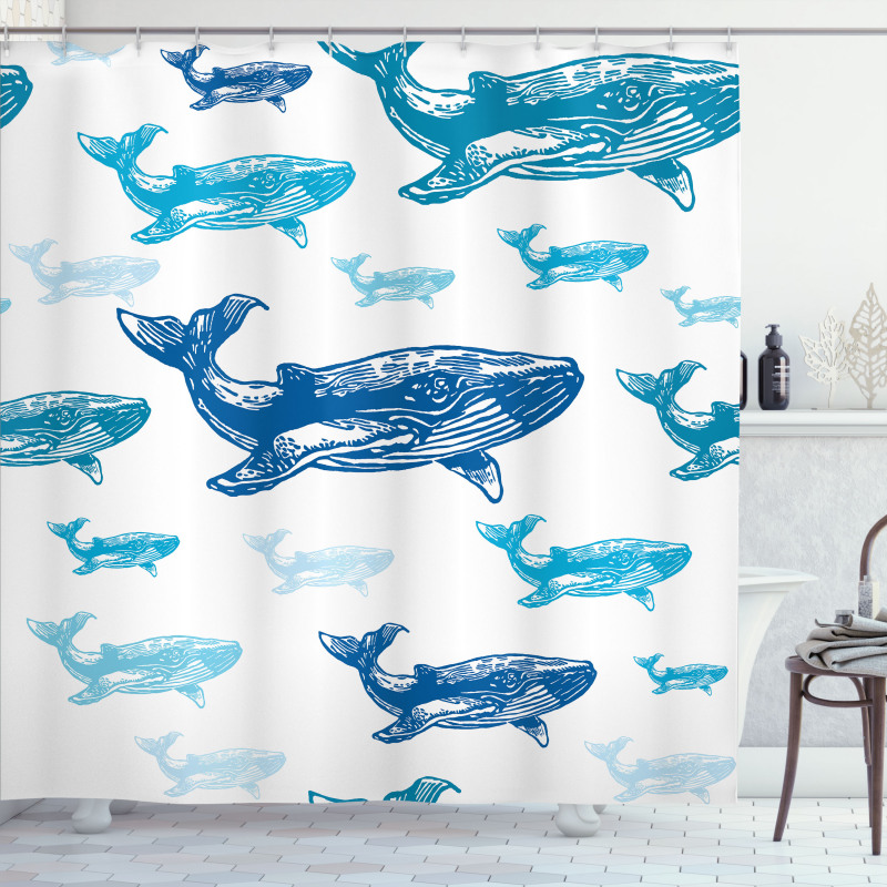 Ocean Animals Colorful Shower Curtain