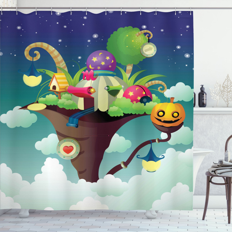 Magic Nest Tent Pumpkin Shower Curtain