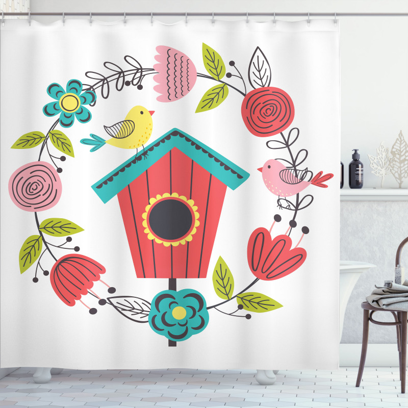 Winged Animals Nest Art Shower Curtain