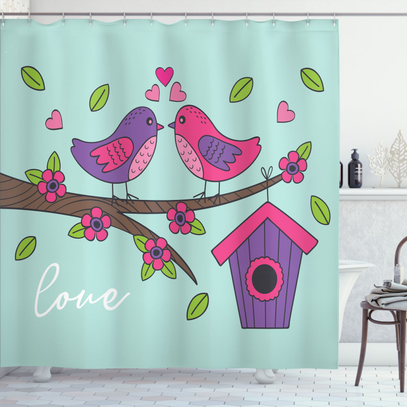 Valentines Love Flowers Shower Curtain