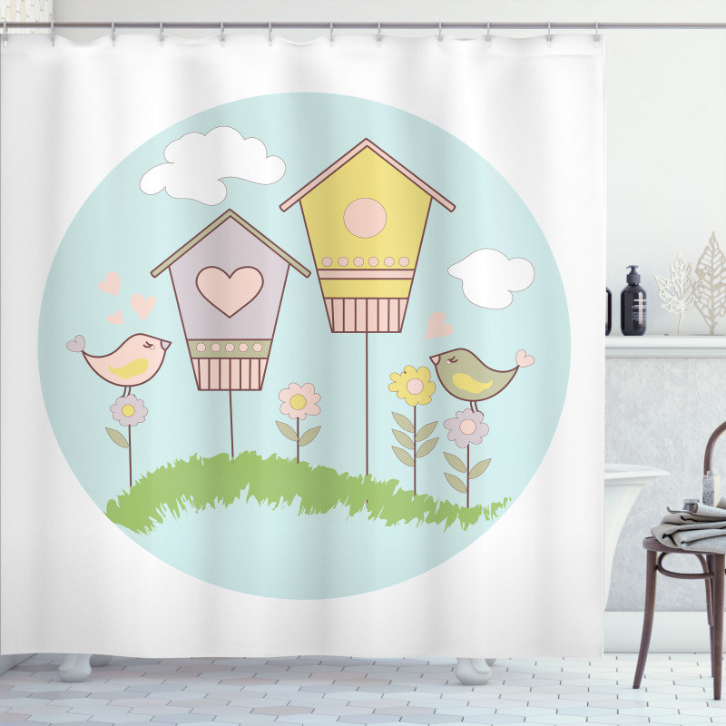 Meadow Flower Nest Cloud Shower Curtain