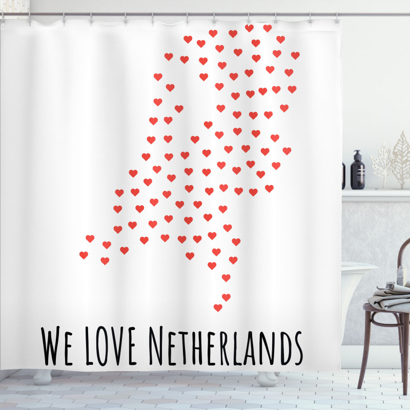 Love Netherlands Wording Shower Curtain