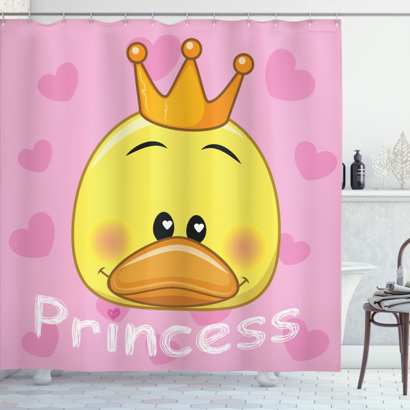 Princess Duck with Tiara Shower Curtain