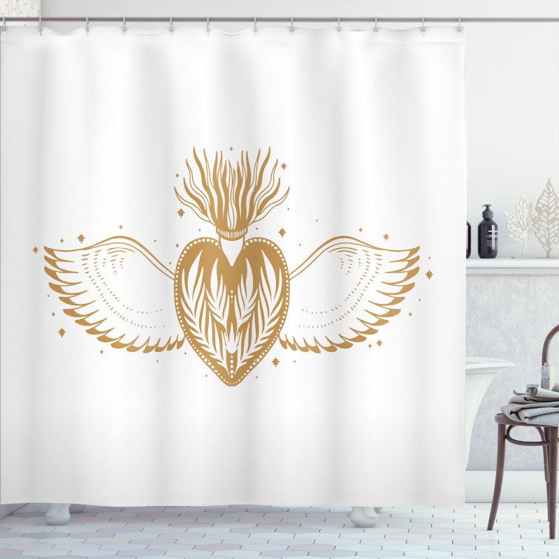 Winged Heart with Crown Shower Curtain