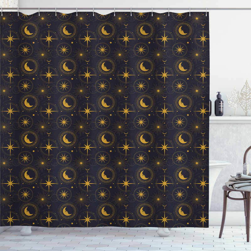 Crescent in Mystical Night Shower Curtain