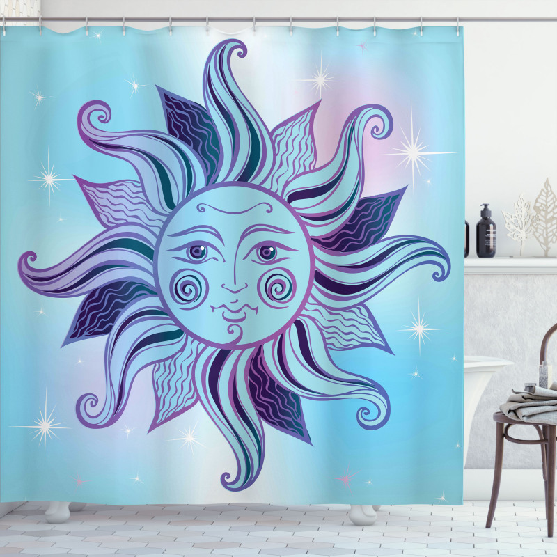 Flourish Sun Face Shower Curtain