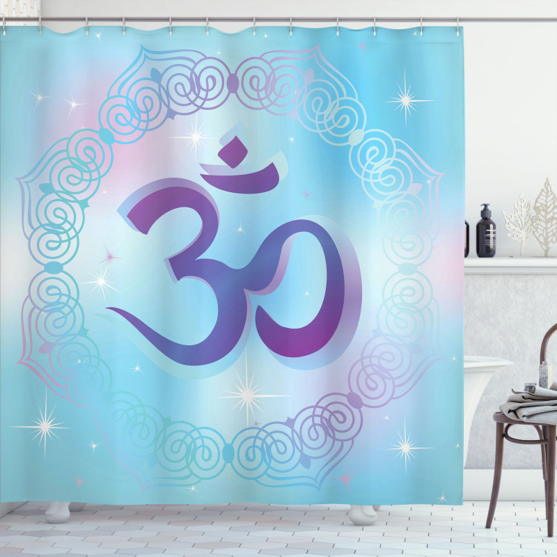 Oriental Symbol Meditation Shower Curtain