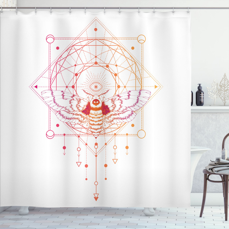 Geometrical Abstract Moth Shower Curtain