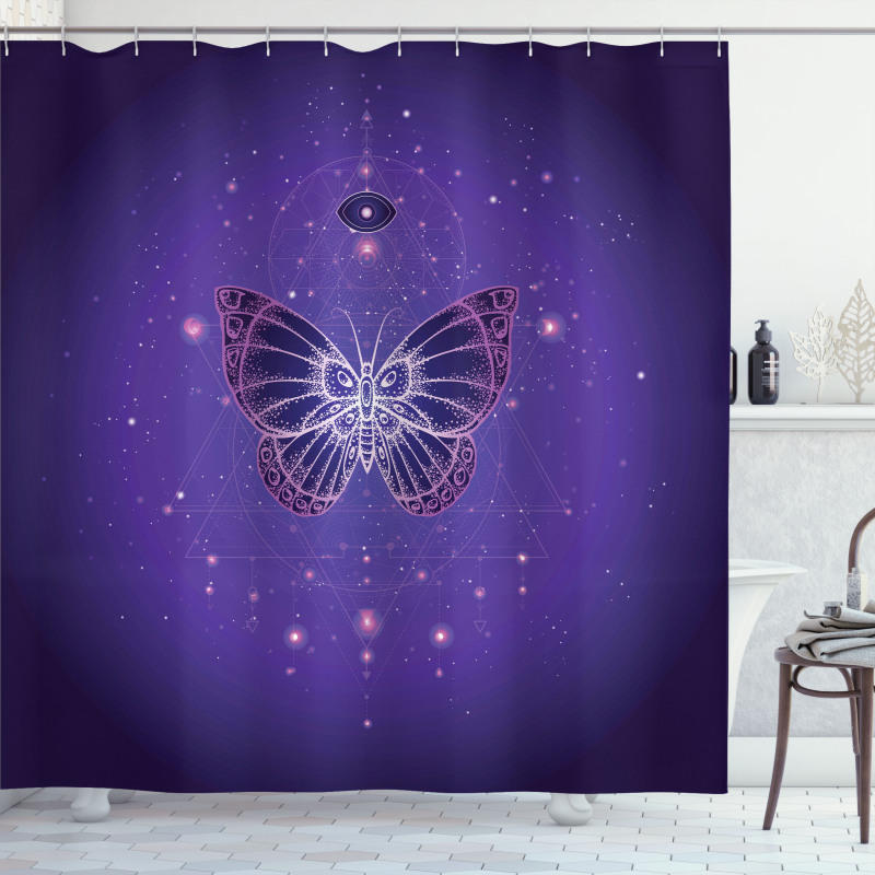 Galactic Butterfly Geometry Shower Curtain