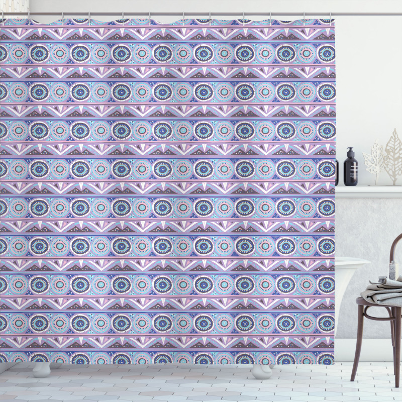 Circles Spots and Triangles Shower Curtain