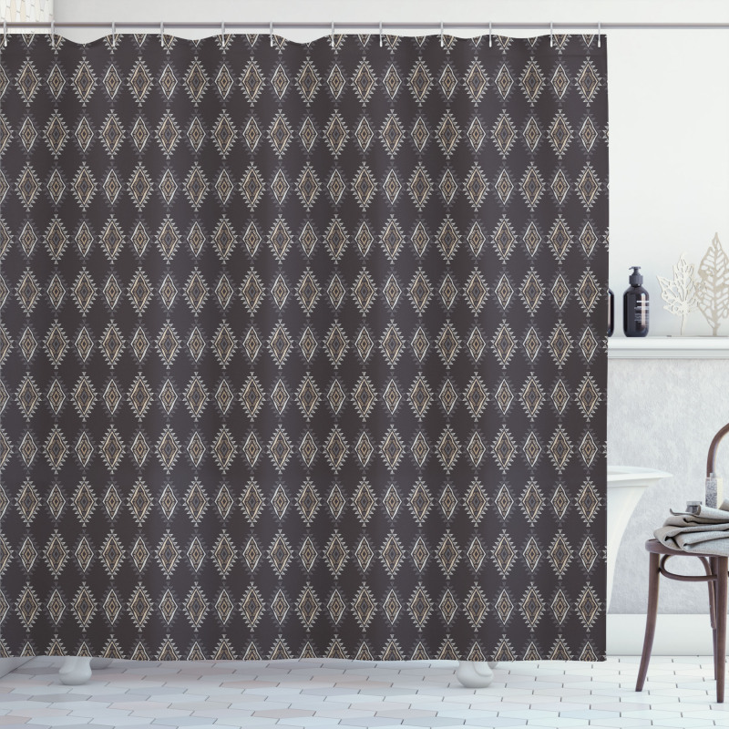 Rhombus in Earth Tones Shower Curtain