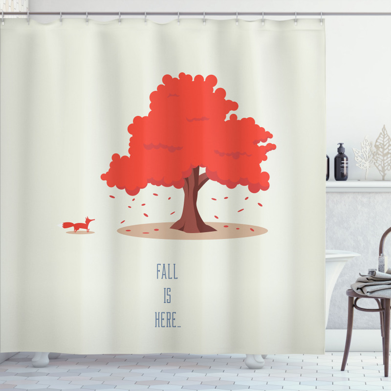 Fall is Here Animal and Tree Shower Curtain