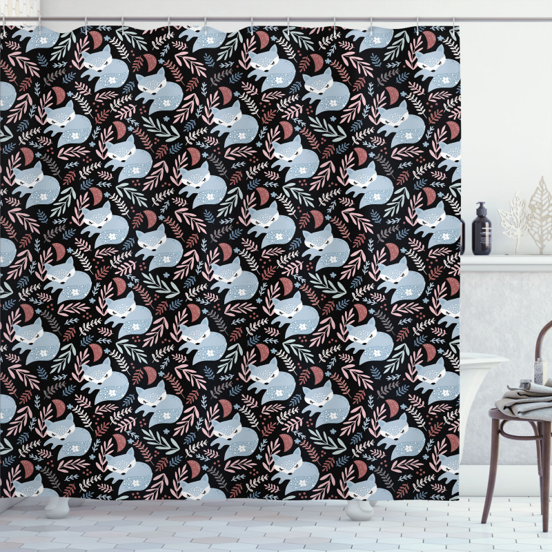 Sleeping Animal and Branches Shower Curtain