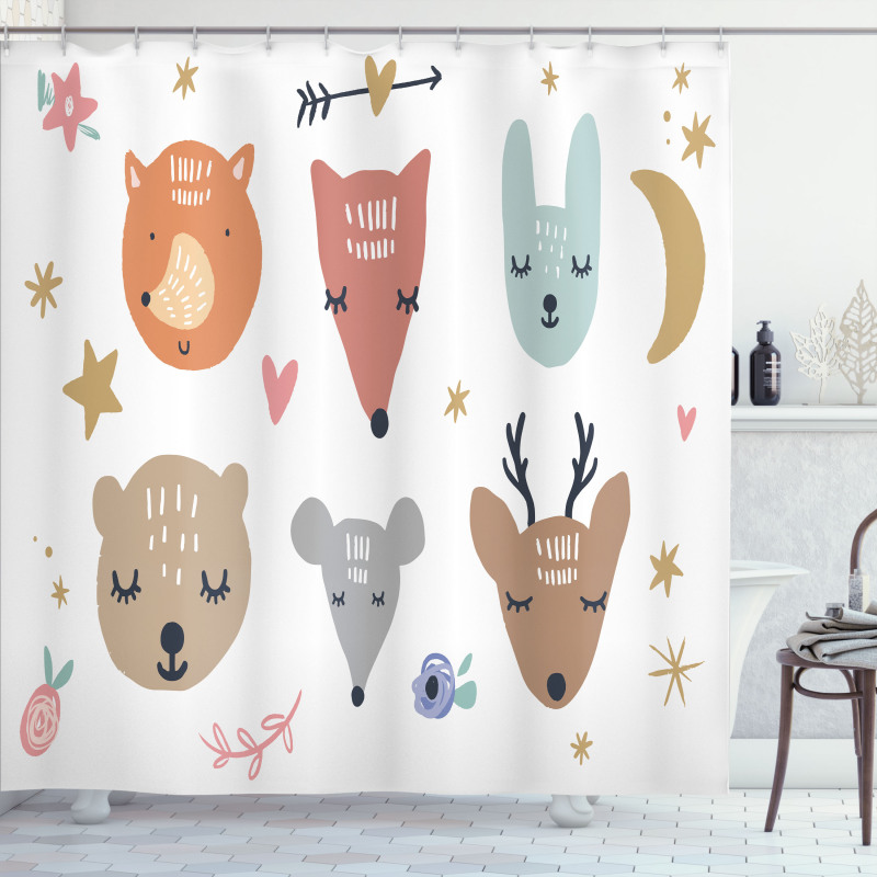 Scandinavian Animals Shower Curtain