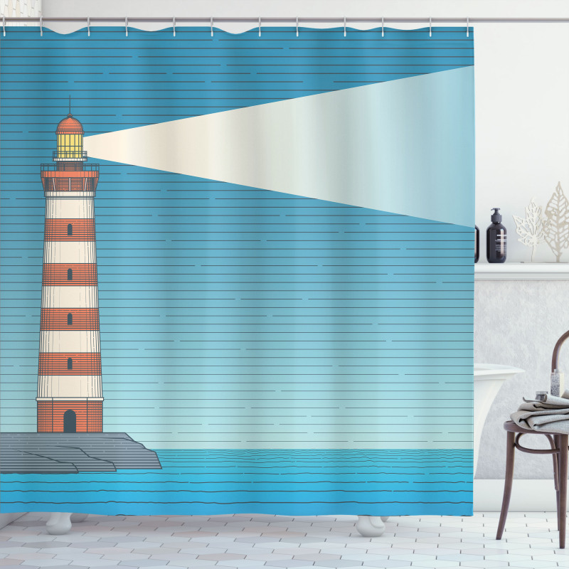 Lighthouse on Sea Shower Curtain