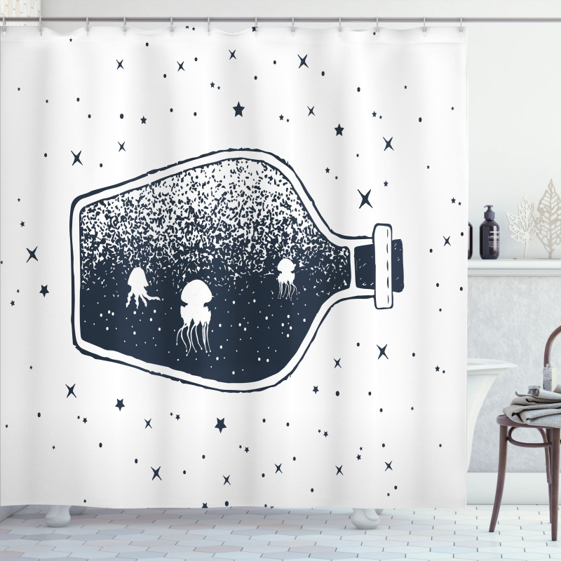 Octopus in a Bottle Shower Curtain