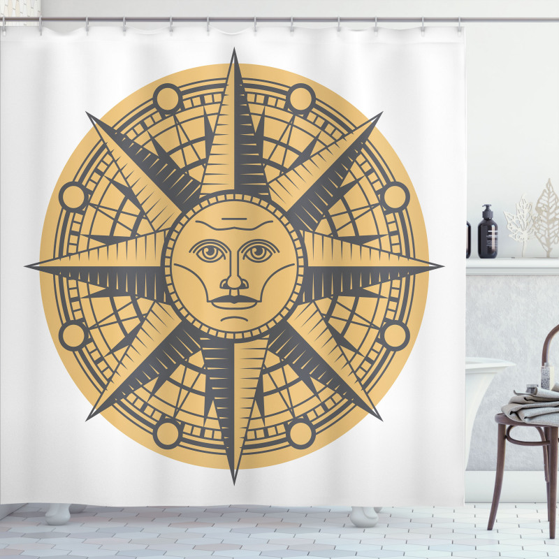 Sun Compass Art Shower Curtain