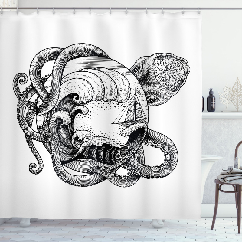 Abstract Octopus Shower Curtain