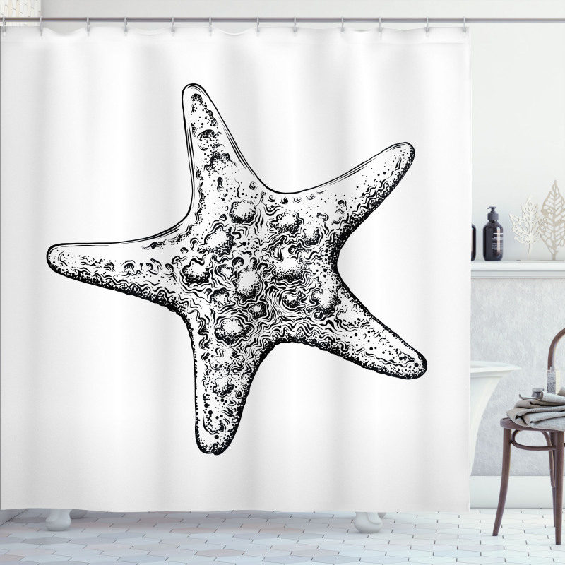 Starfish Sketch Shower Curtain