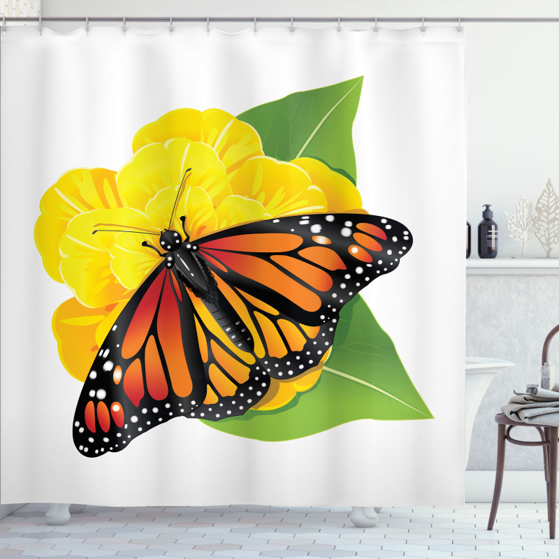 Moth Flower Shower Curtain