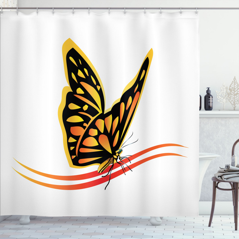 Delicate Spring Moth Art Shower Curtain