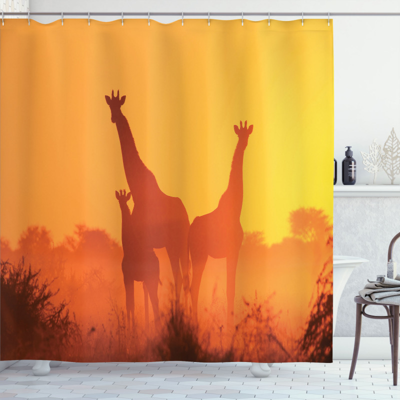 Sunset with Animals Shower Curtain