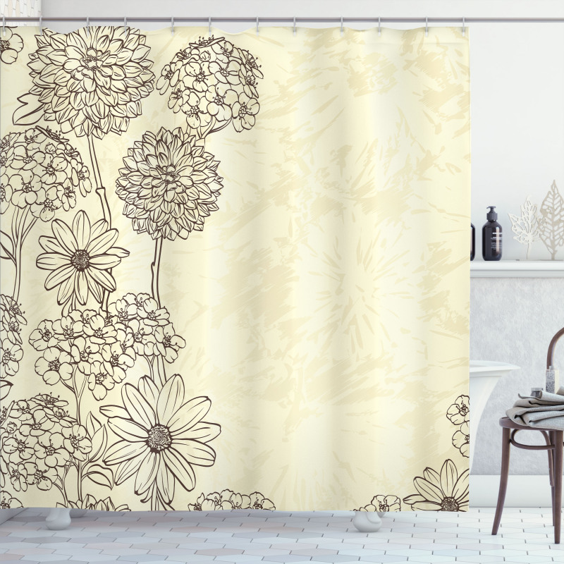 Blooming Retro Shower Curtain