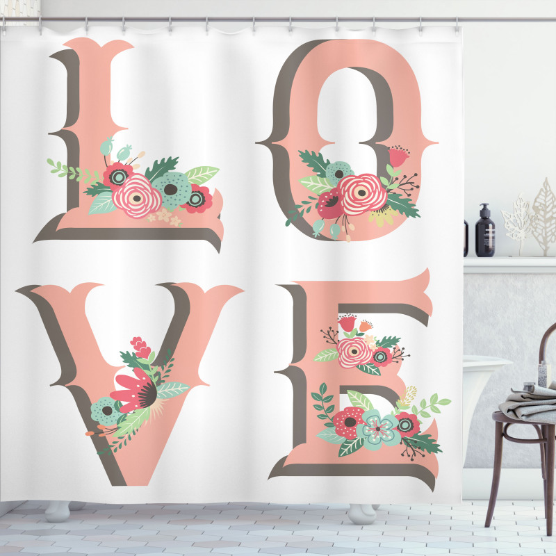 Big Love Lettering Shower Curtain