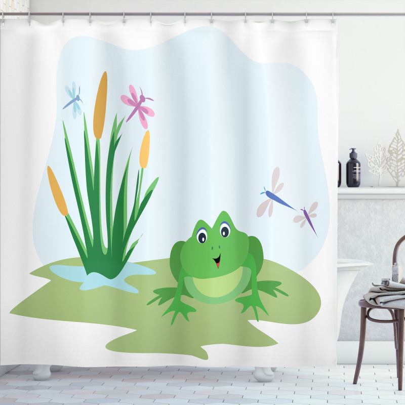 Dragonflies Plants Amphibian Shower Curtain