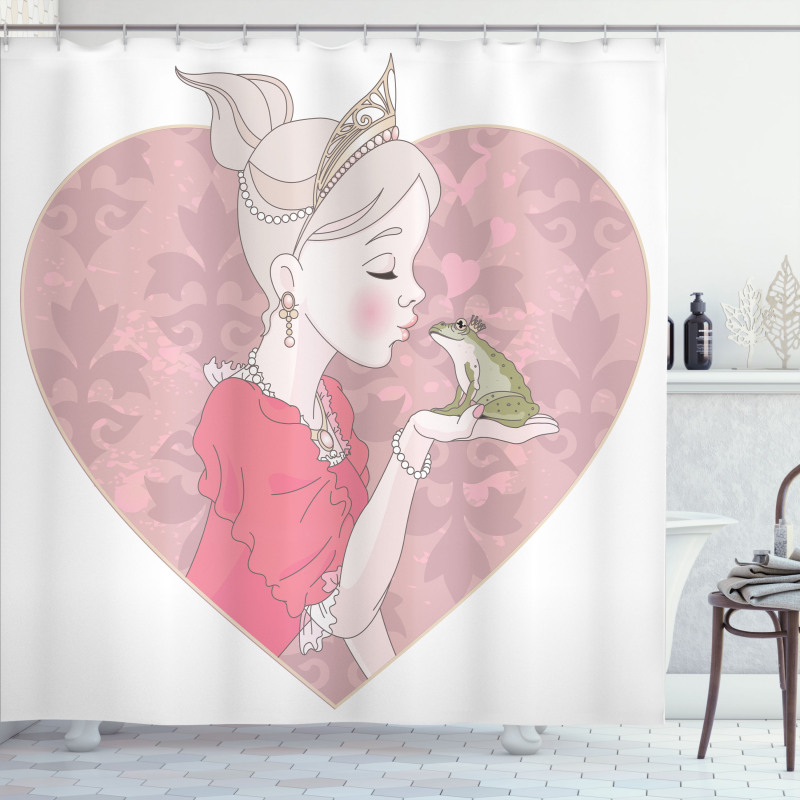 Fairytale Princess Kiss Art Shower Curtain