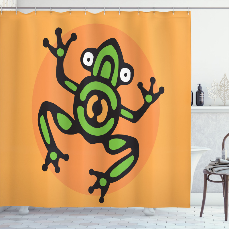 Aztec Amphibian Animal Art Shower Curtain