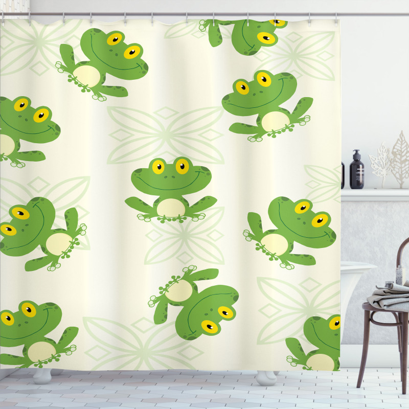 Repetitive Smiling Animal Shower Curtain